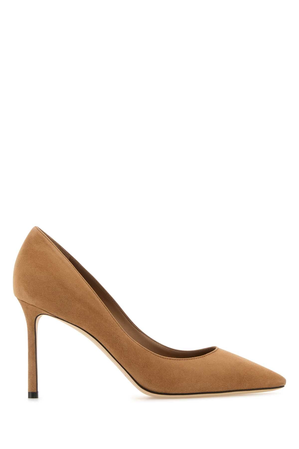 CAPPUCCINO SUEDE ROMY 85 PUMPS Jimmy Choo BEIGE O TAN 37