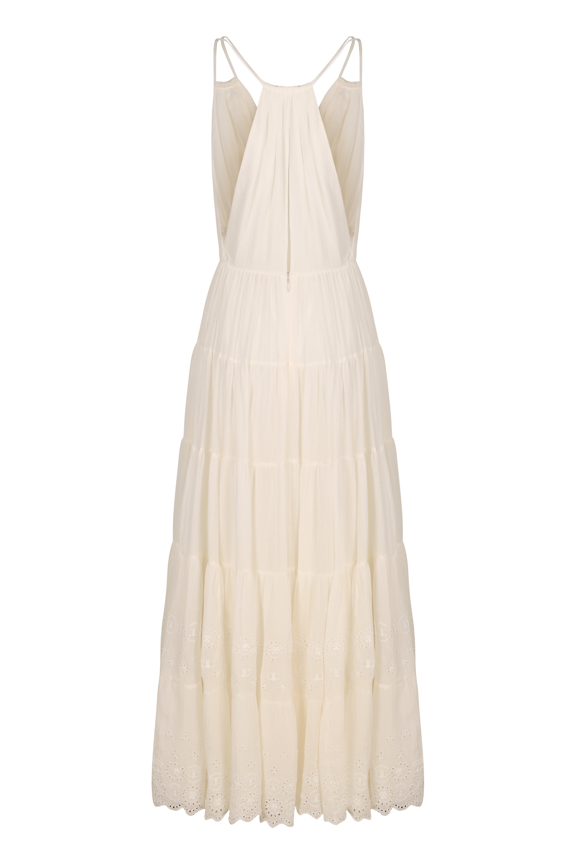 COTTON AND SILK CRÉPON MAXI-DRESS Celine