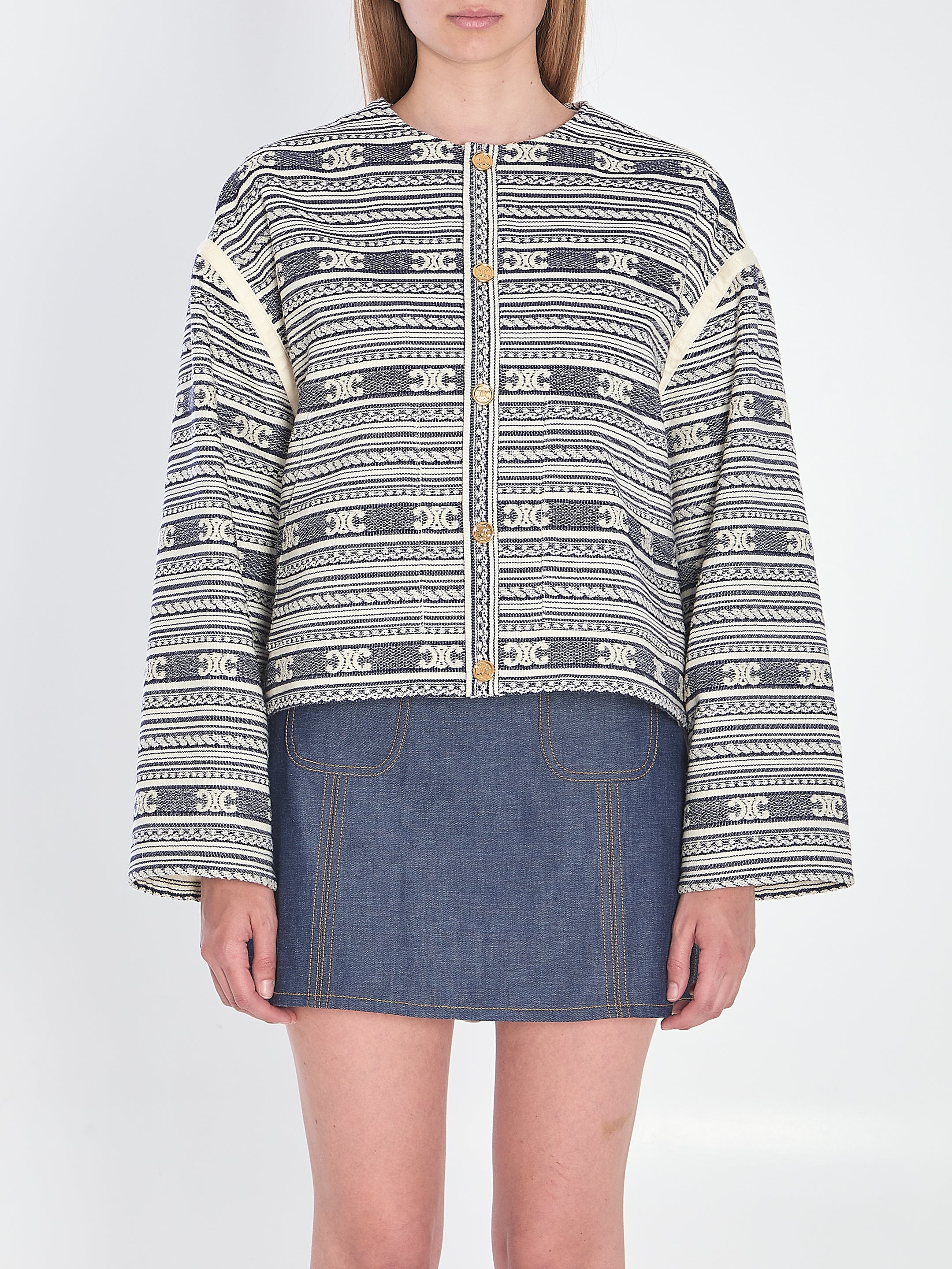 BAJA WOOL AND COTTON JACKET Celine blue 36
