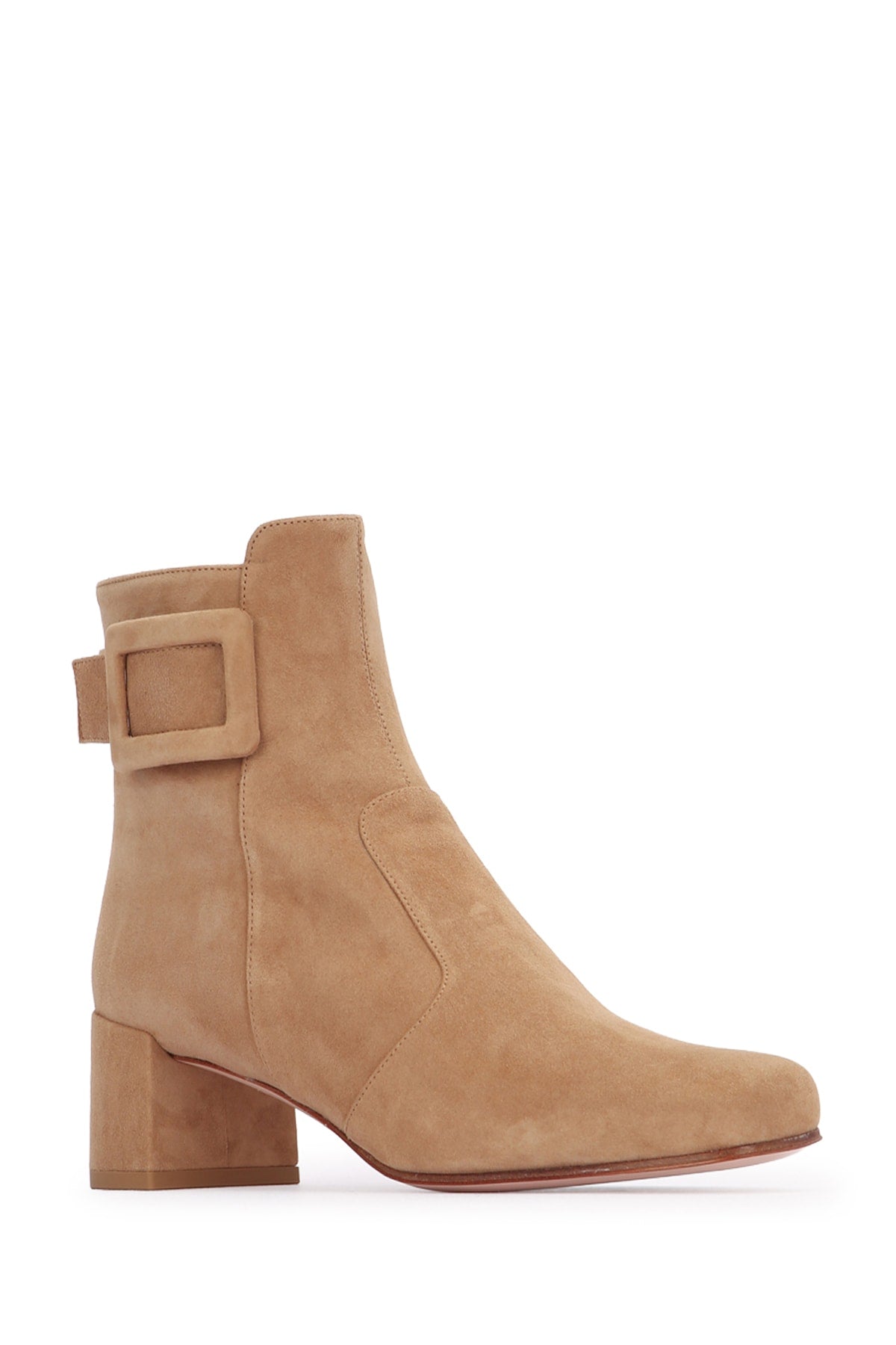 TOBACCO LINED BUCKLE SUEDE BOOT Roger Vivier
