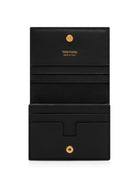 NATURAL GRAIN LEATHER PADLOCK COMPACT WALLET Tom Ford