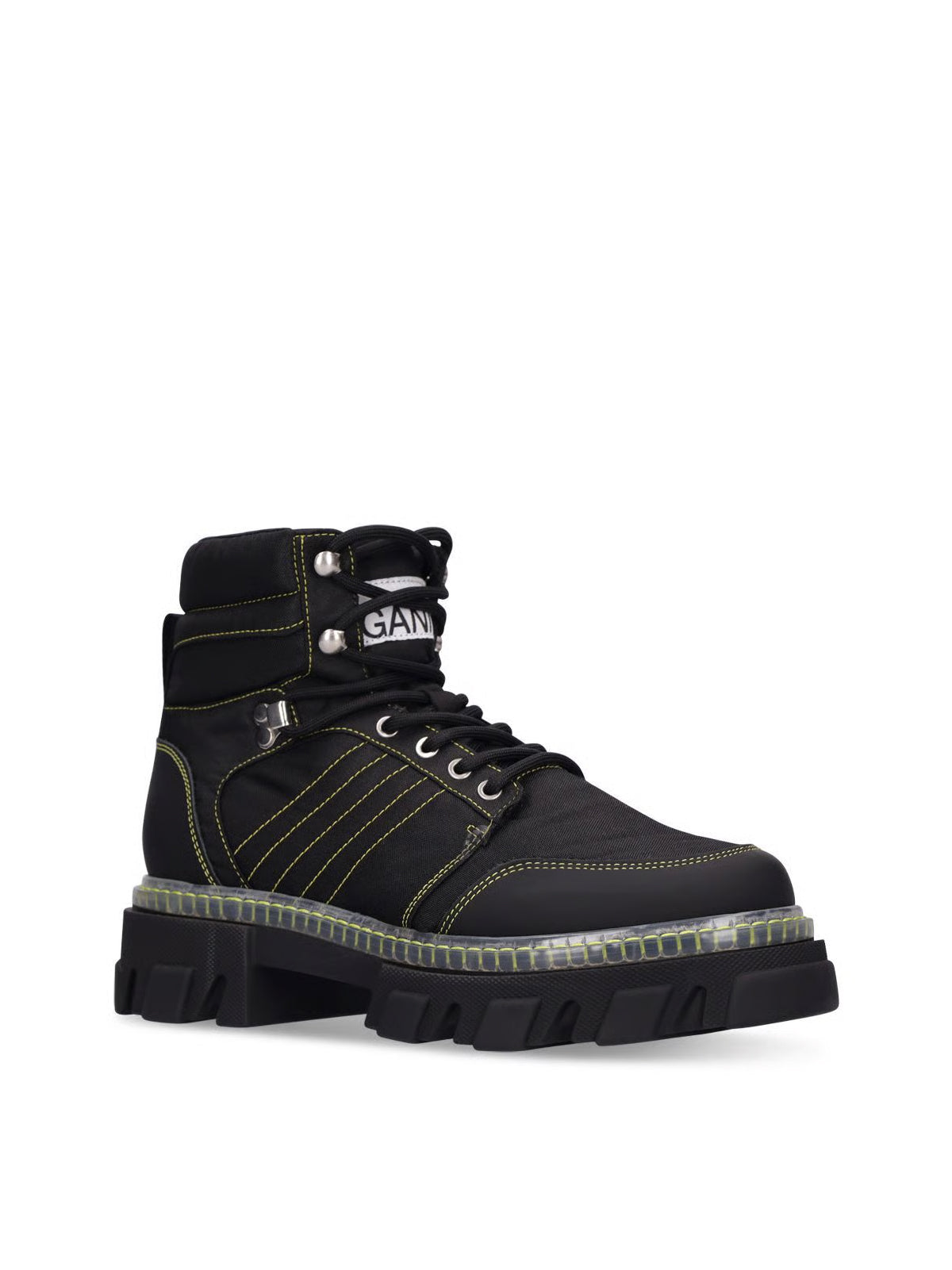 CLEATED LACE UP HIKING BOOTS Ganni