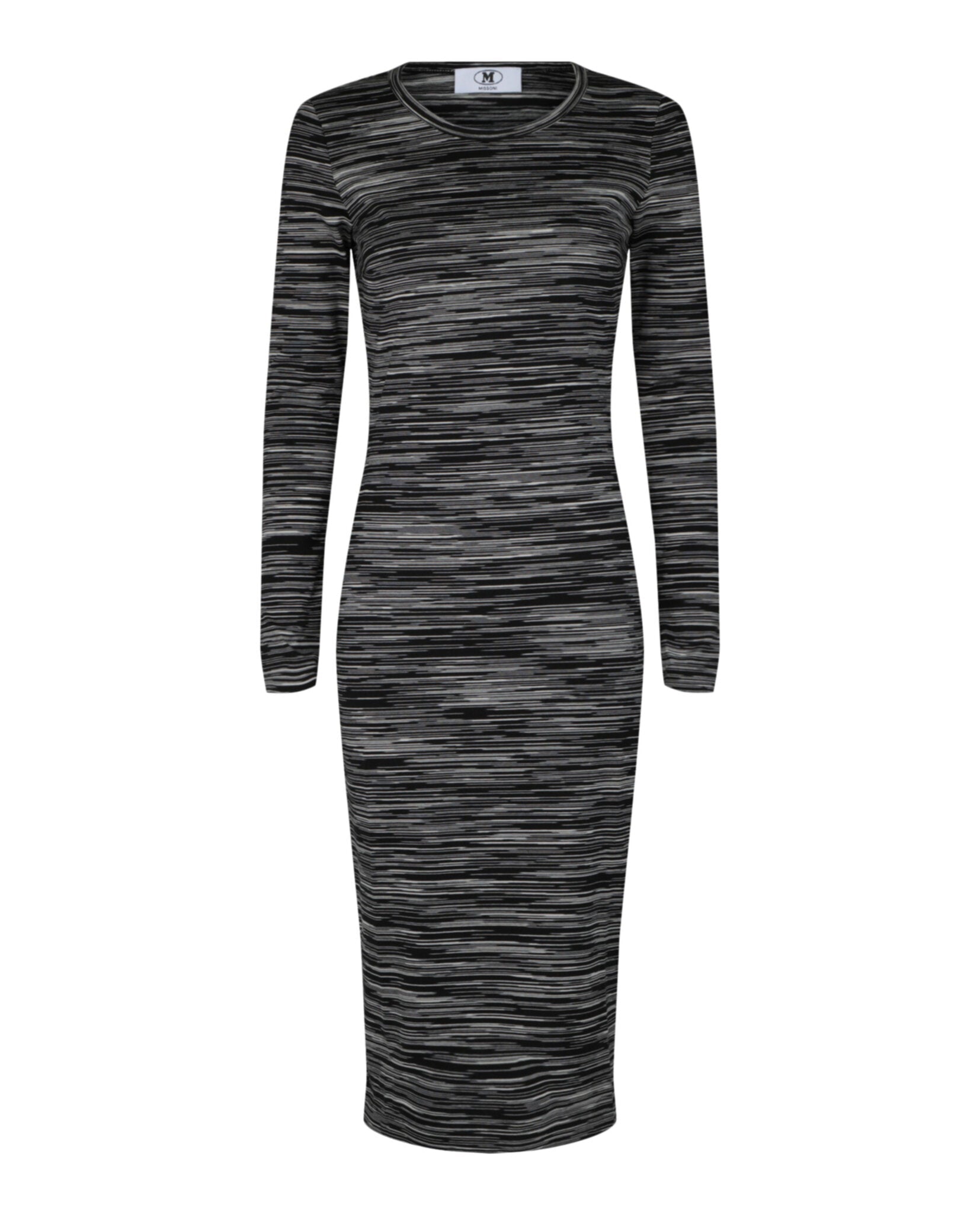 M Missoni Space Dye Long-Sleeve Bodycon Dress XL / Black White