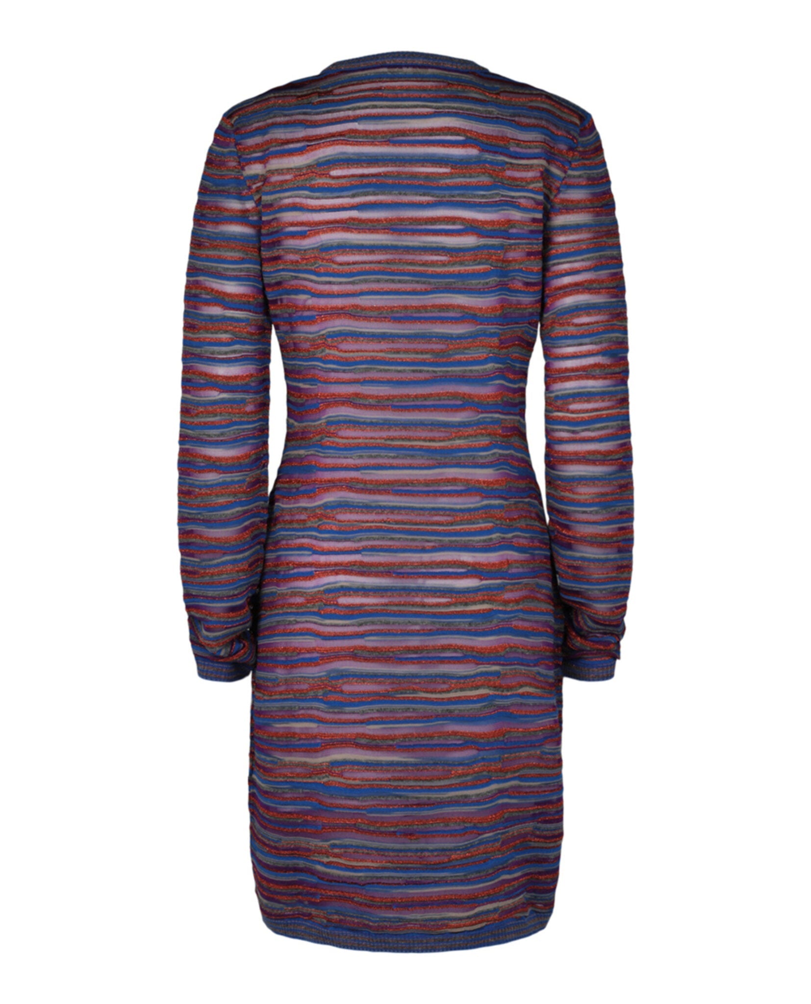 Missoni Women's Stripe Long Sleeve Wool Blend Knit Minidress - Blue