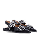 FEMININE BUCKLE FAUX LEATHER SLINGBACK PUMPS Ganni