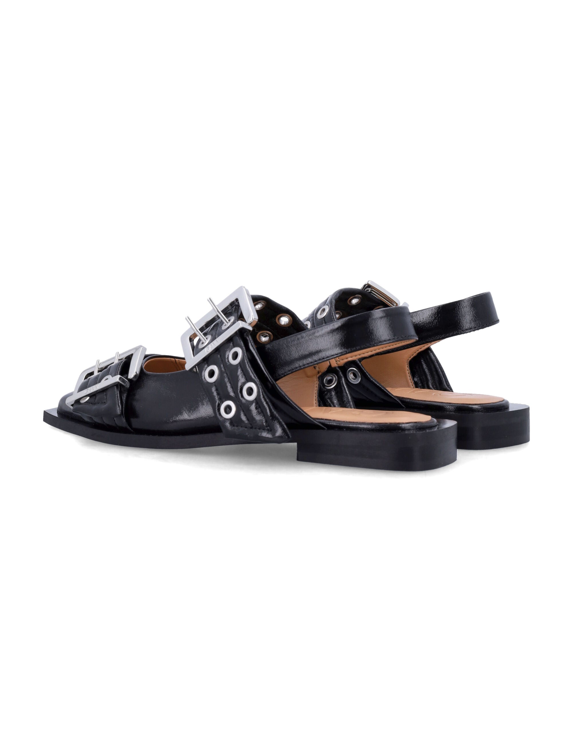 FEMININE BUCKLE FAUX LEATHER SLINGBACK PUMPS Ganni