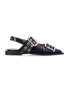 FEMININE BUCKLE FAUX LEATHER SLINGBACK PUMPS Ganni black 36