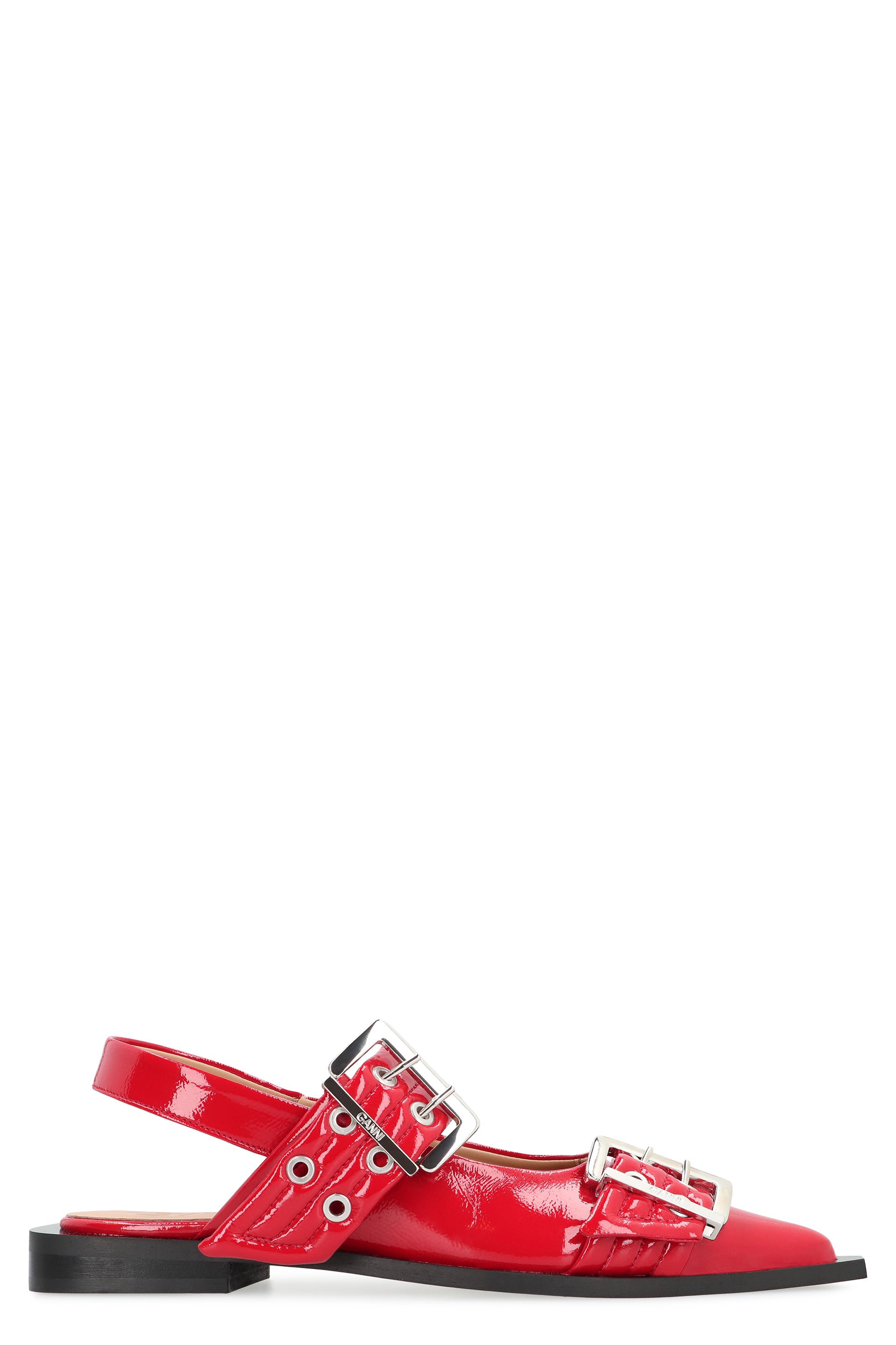 FEMININE BUCKLE FAUX LEATHER SLINGBACK PUMPS Ganni red 36