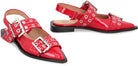 FEMININE BUCKLE FAUX LEATHER SLINGBACK PUMPS Ganni