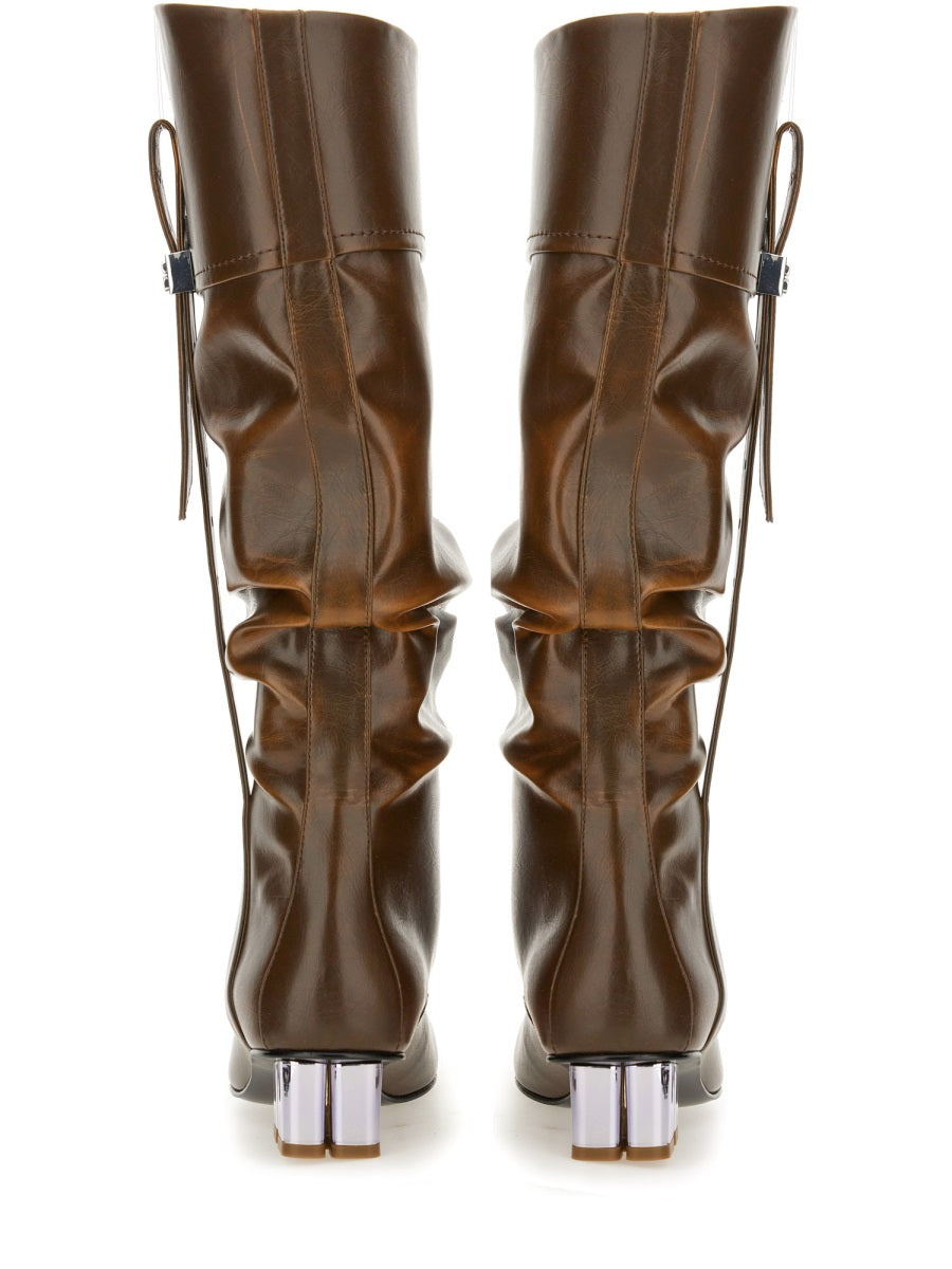 BLACK POLYURETHANE BOOTS Ganni