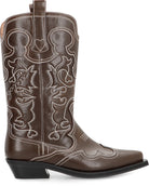 LEATHER ANKLE BOOTS Ganni