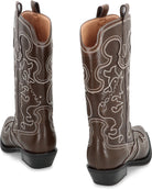 LEATHER ANKLE BOOTS Ganni