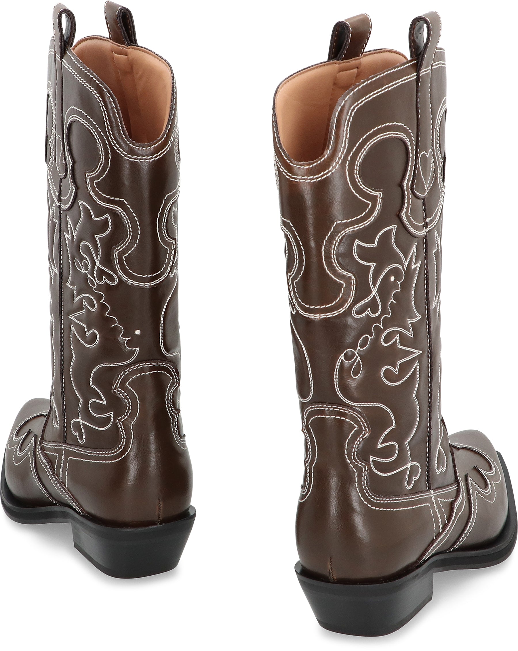 LEATHER ANKLE BOOTS Ganni