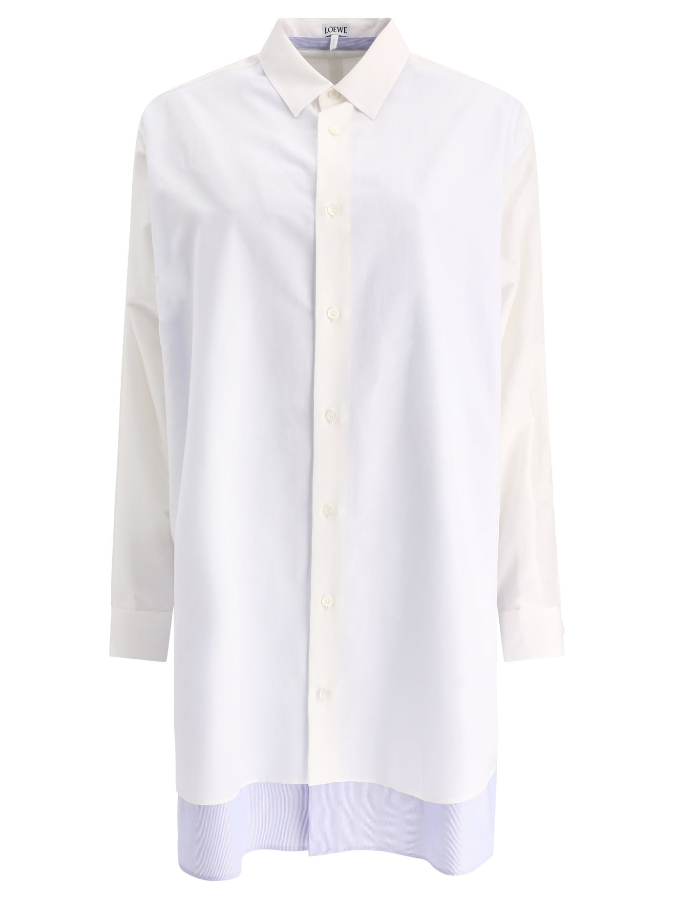 Double layer shirt dress in cotton and silk - Loewe