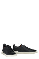 LOGO DETAIL LEATHER SNEAKERS Zegna