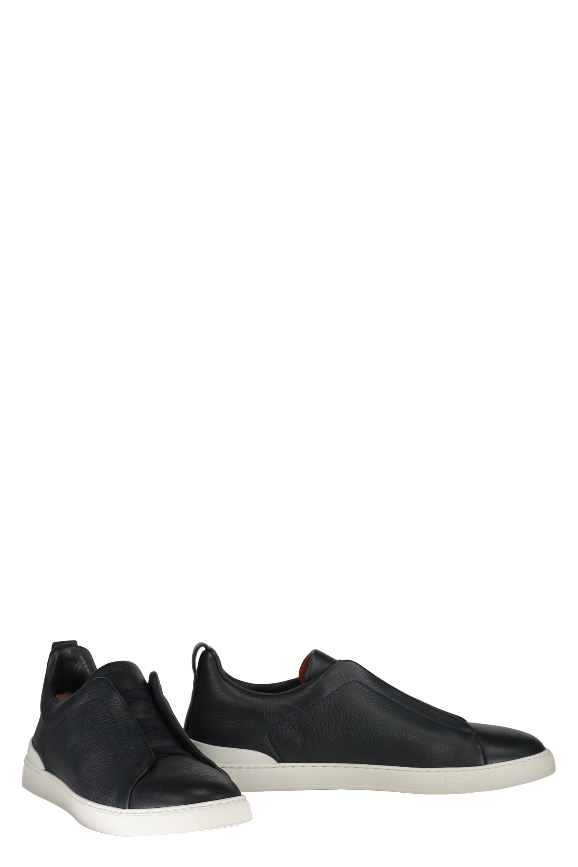 LOGO DETAIL LEATHER SNEAKERS Zegna