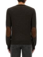 WOOL SWEATER WITH ELBOW PATCHES Maison Margiela BROWN M