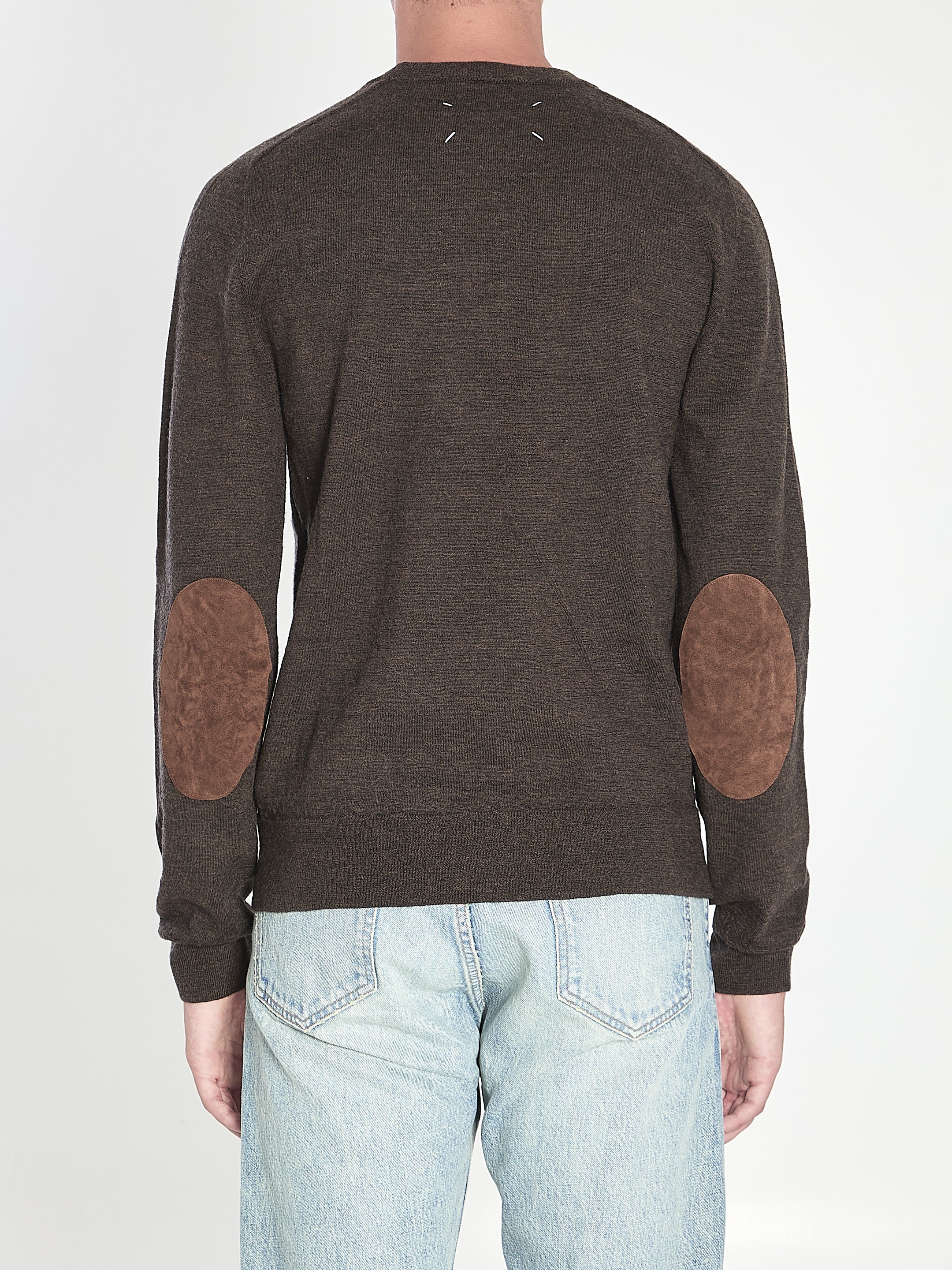 WOOL SWEATER WITH ELBOW PATCHES Maison Margiela