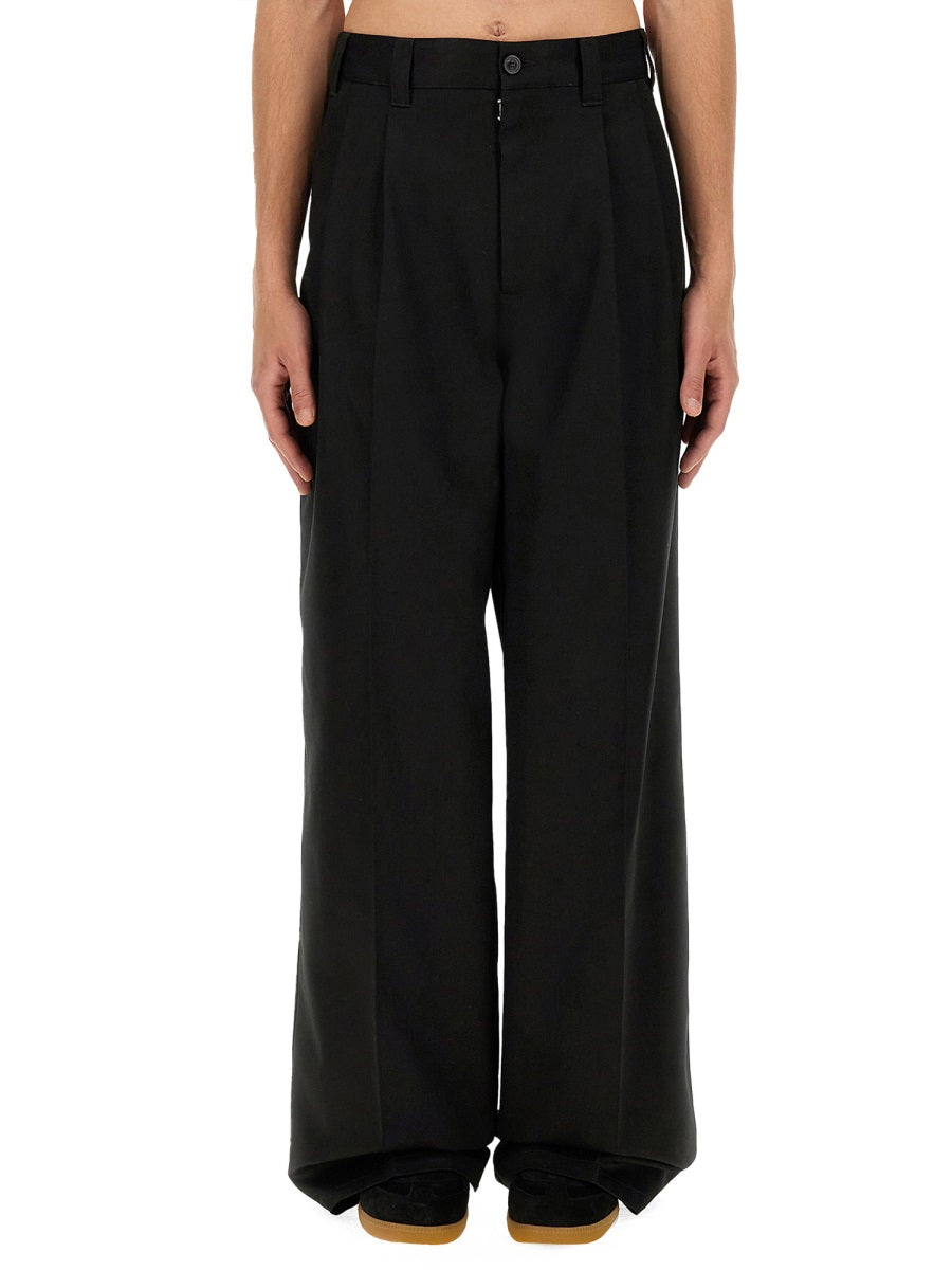 BLACK POLYESTER BLEND PANT Maison Margiela BLACK 48