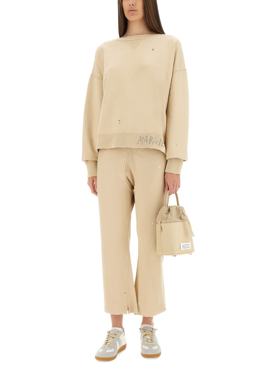 IVORY COTTON TROUSERS Maison Margiela