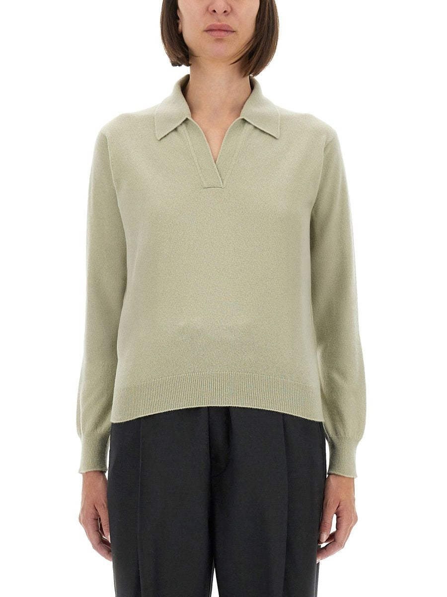 GREEN VIRGIN WOOL POLO SHIRTS Maison Margiela GREEN S