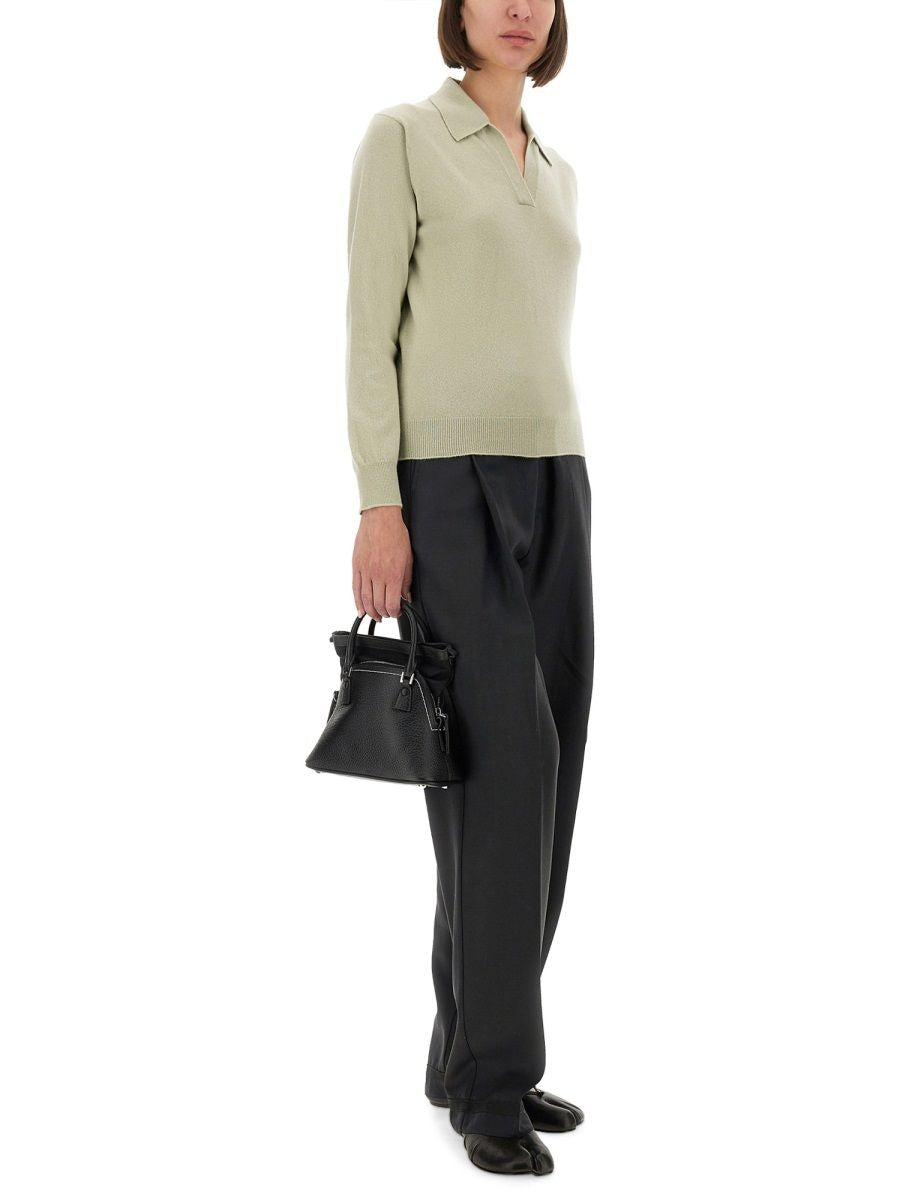 GREEN VIRGIN WOOL POLO SHIRTS Maison Margiela