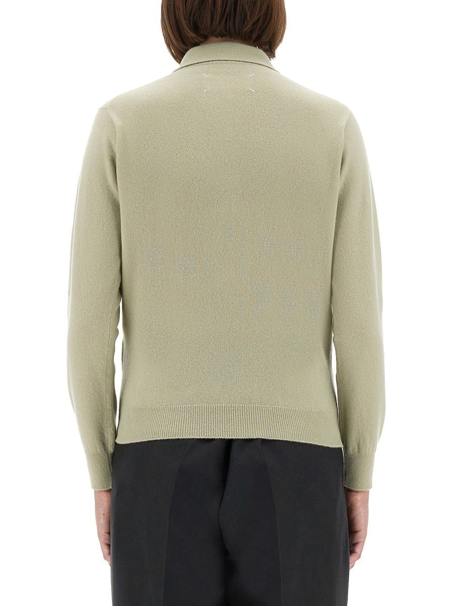 GREEN VIRGIN WOOL POLO SHIRTS Maison Margiela