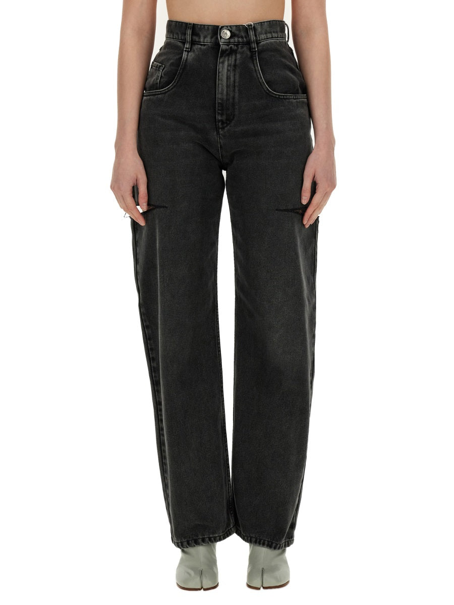 BLACK WASHED JEANS WITH SIDE RIPS – Lord & Taylor
