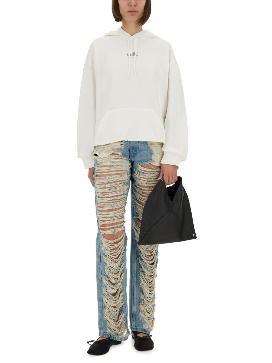 WHITE COTTON SWEATSHIRTS MM6 MAISON MARGIELA