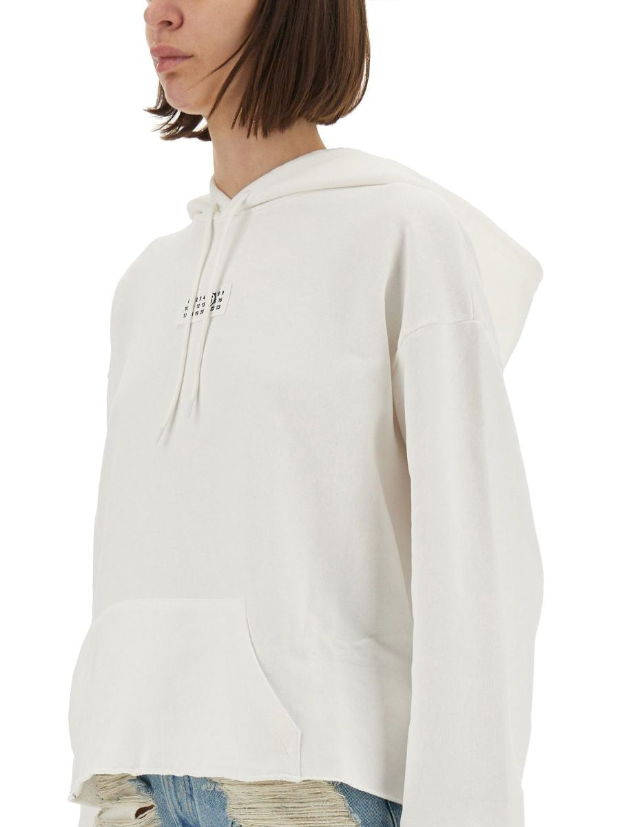 WHITE COTTON SWEATSHIRTS MM6 MAISON MARGIELA