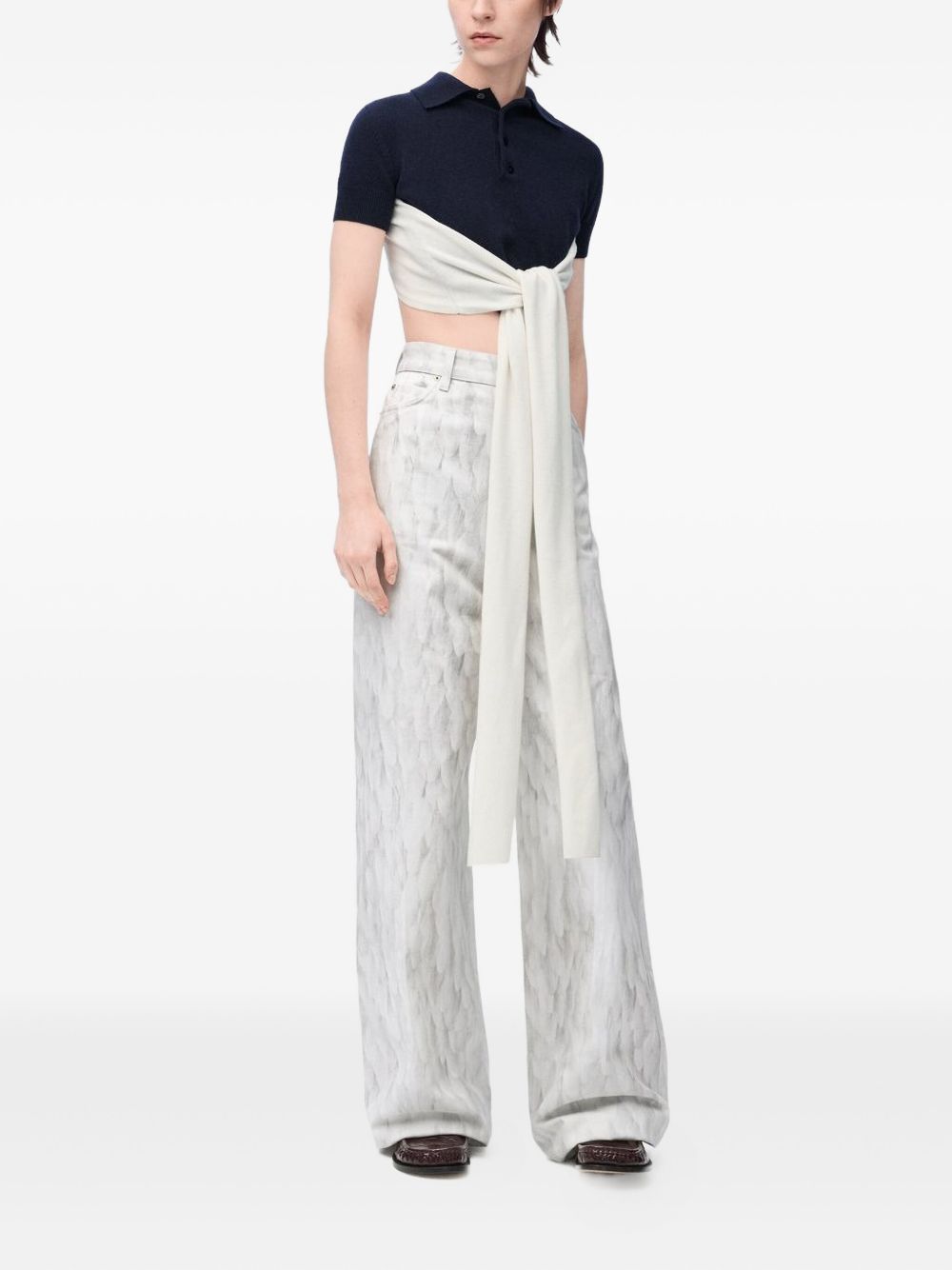 BLUE WOOL CASHMERE T-SHIRT LOEWE