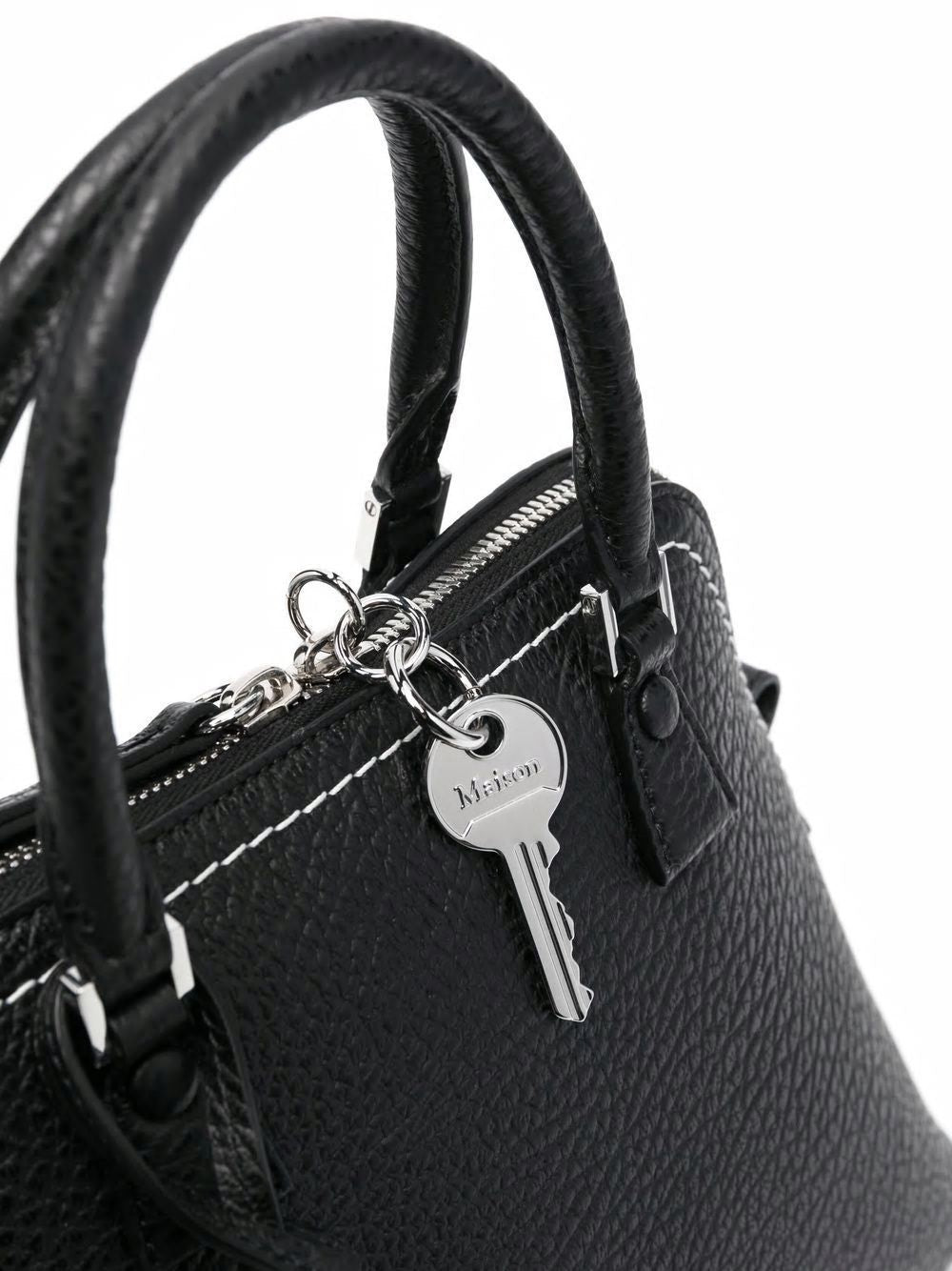 BLACK LEATHER MINI 5AC HANDBAG Maison Margiela