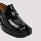 BLACK LEATHER TABI LOAFERS Maison Margiela