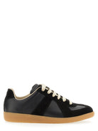 BLACK LEATHER REPLICA SNEAKERS Maison Margiela