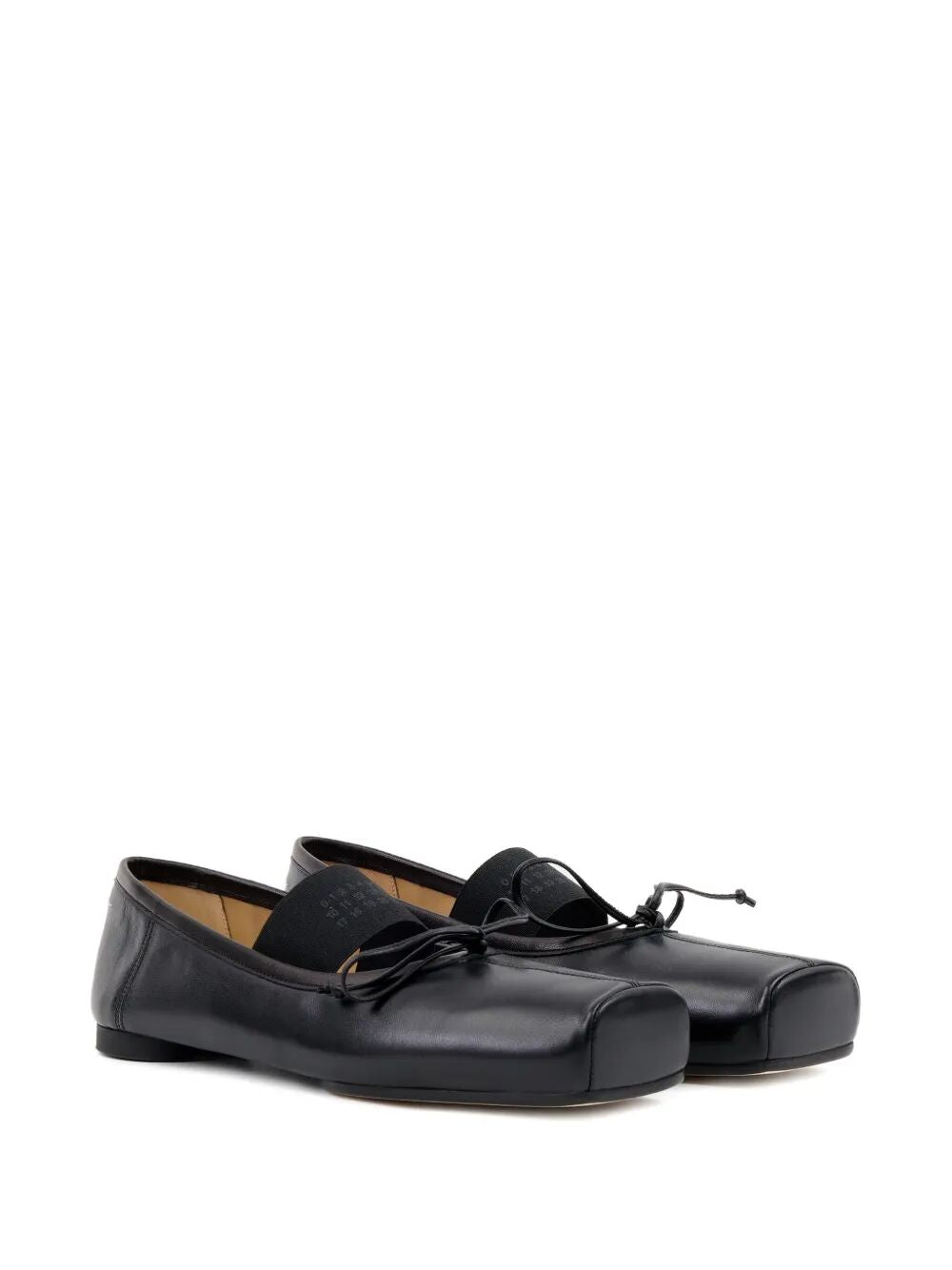 BLACK LEATHER FLATS MM6 MAISON MARGIELA