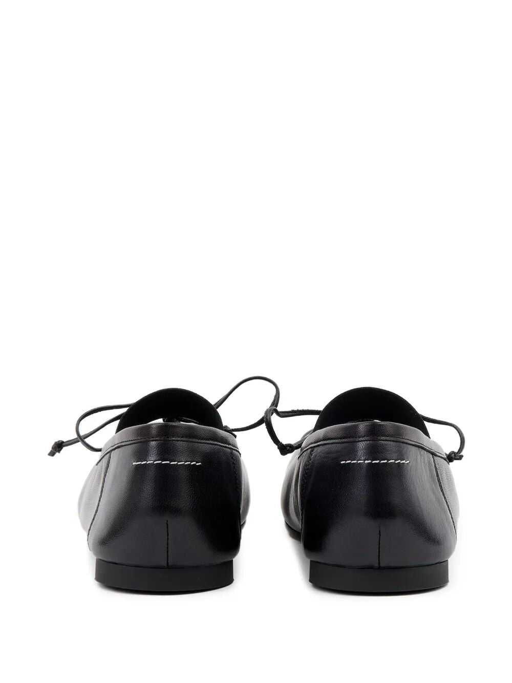 BLACK LEATHER FLATS MM6 MAISON MARGIELA