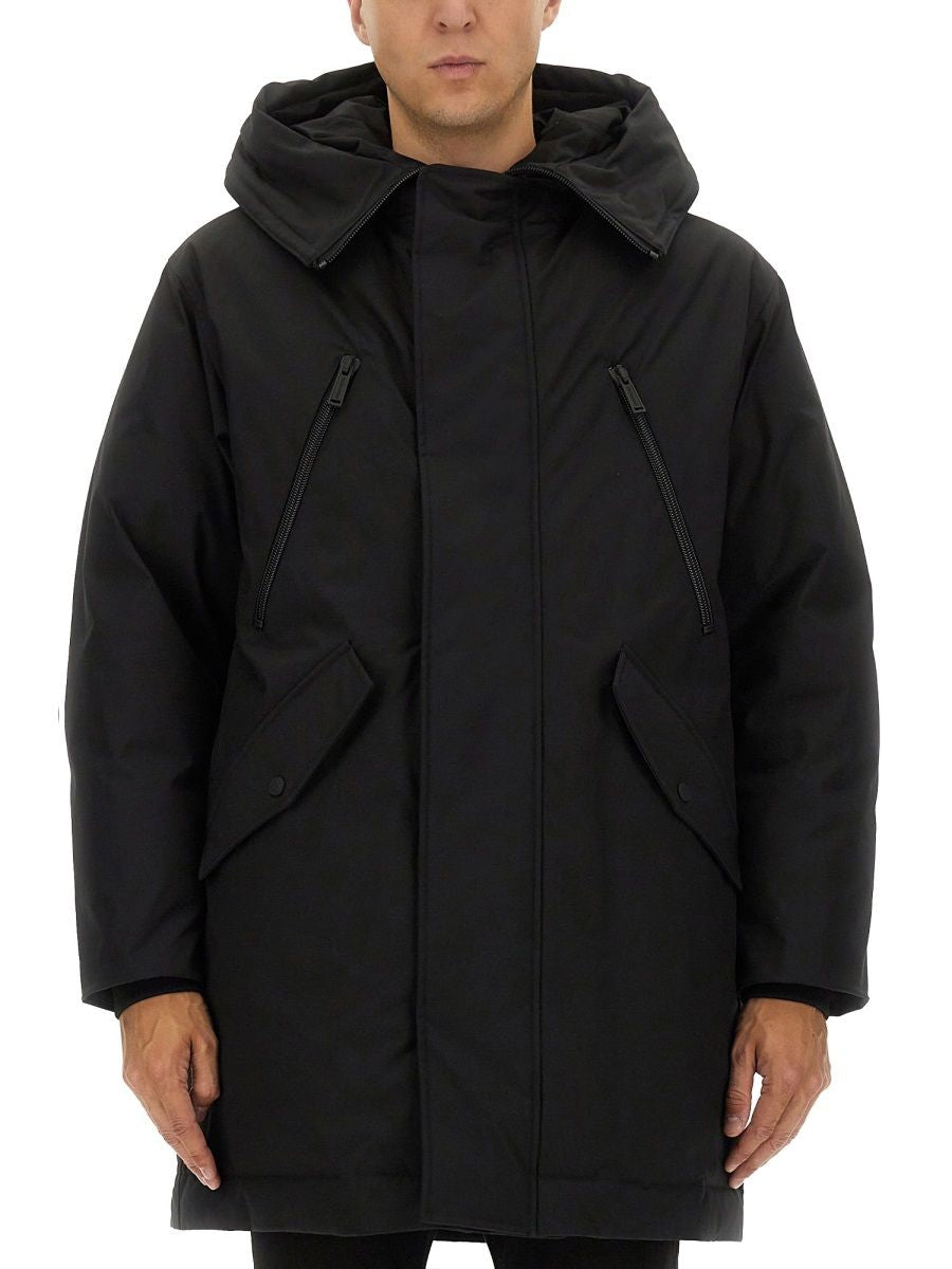 BLACK POLYESTER TRENCHES AND COATS DSQUARED2 BLACK 50