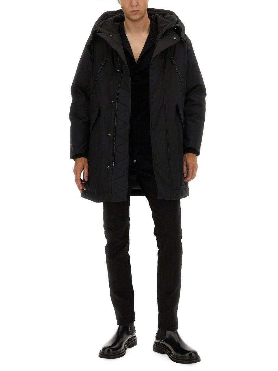 BLACK POLYESTER TRENCHES AND COATS DSQUARED2