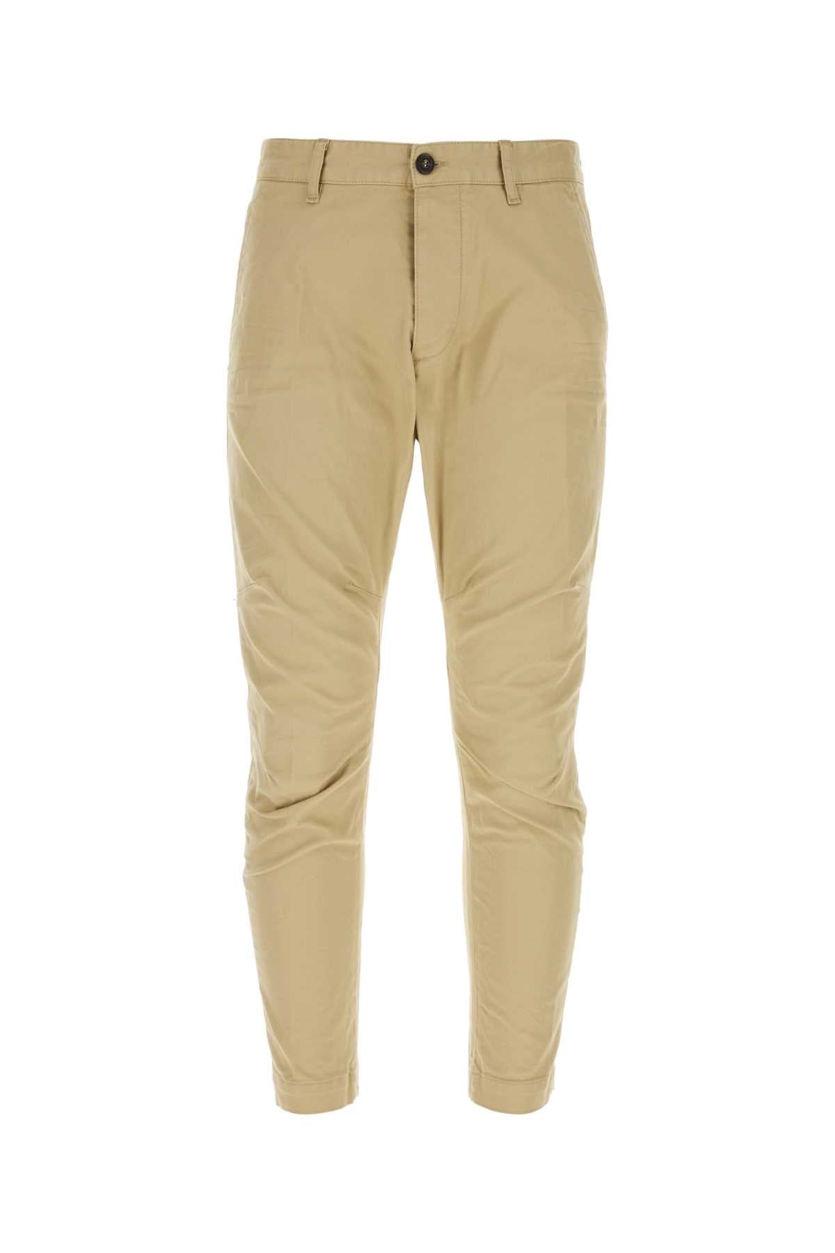 BEIGE STRETCH COTTON SEXY CHINO PANT DSQUARED2 BEIGE O TAN 44