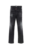 BLACK STRETCH DENIM LOOSE JEANS DSQUARED2 BLACK 50