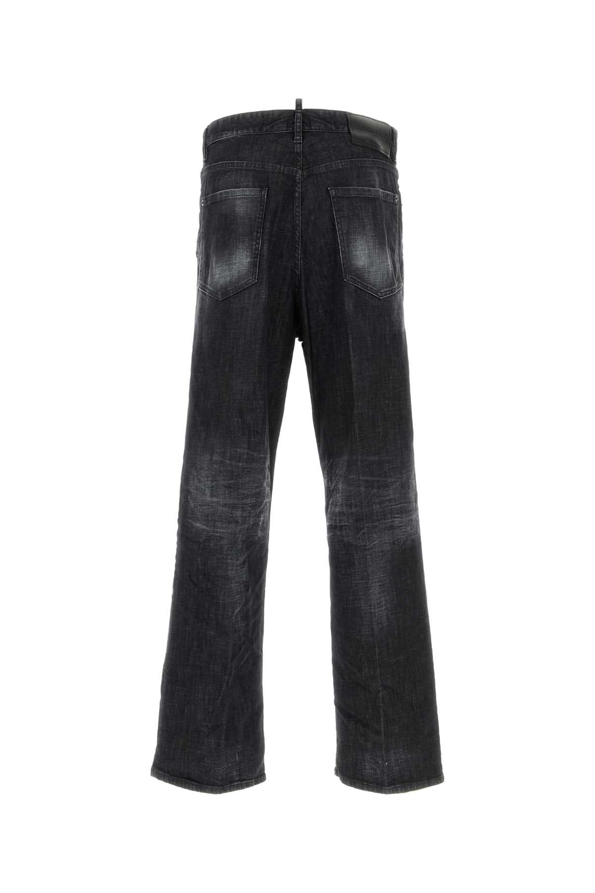 BLACK STRETCH DENIM LOOSE JEANS DSQUARED2