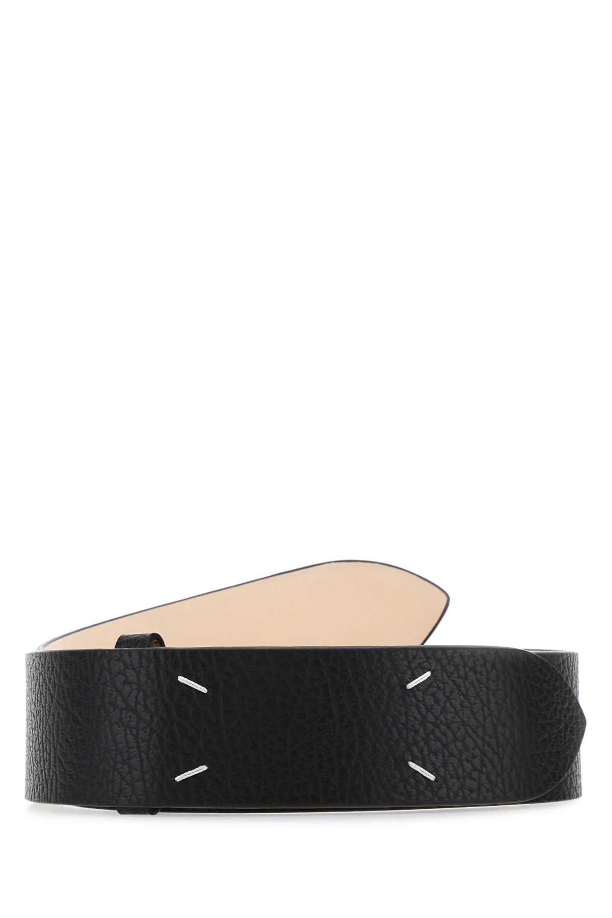 BLACK LEATHER BELT Maison Margiela BLACK 70