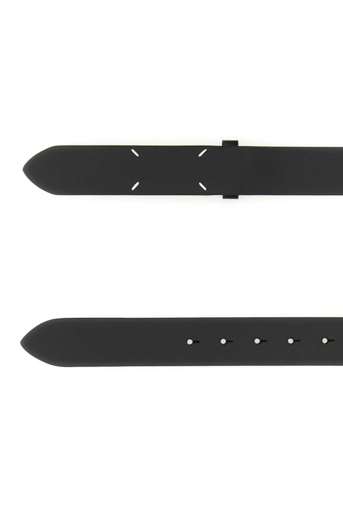 BLACK LEATHER BELT Maison Margiela