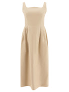 YELLOW SILK DRESS SANDBEIGE YELLOW S