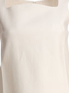 WHITE LINEN DRESS SANDBEIGE