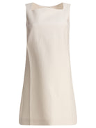 WHITE LINEN DRESS SANDBEIGE WHITE XS
