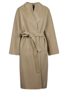 WOOL MIDI COAT SANDBEIGE KAKI S