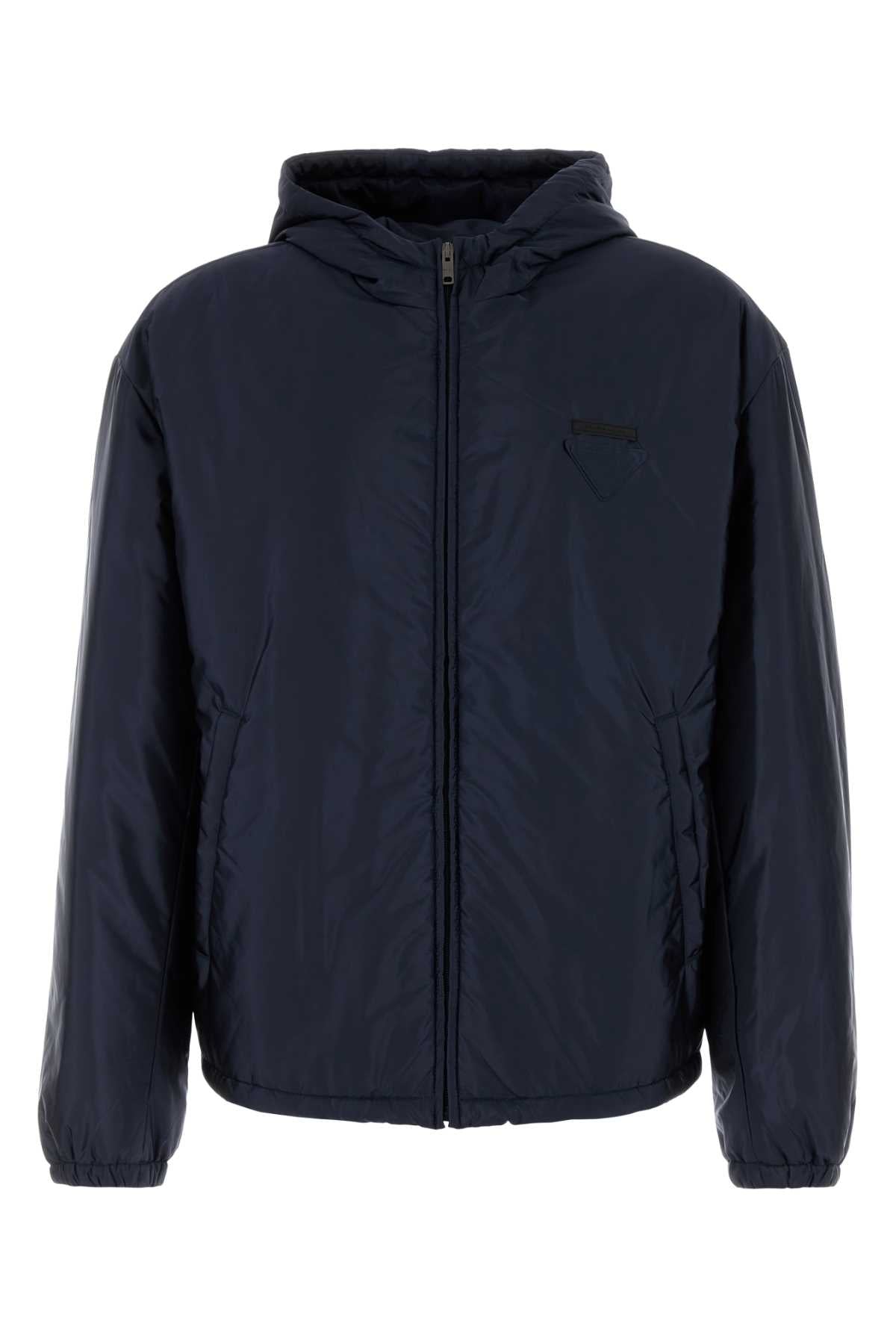 NAVY BLUE RE-NYLON PADDED JACKET Prada BLUE S