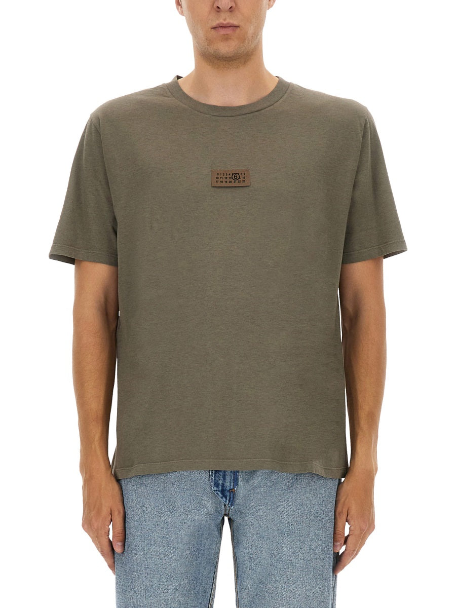 BEIGE COTTON T-SHIRTS MM6 MAISON MARGIELA