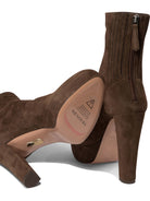 BROWN CALF LEATHER ANKLE BOOTS Aquazzura